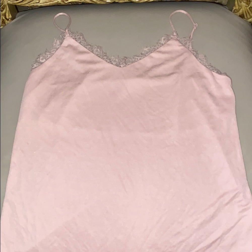 Lacey pink tank top